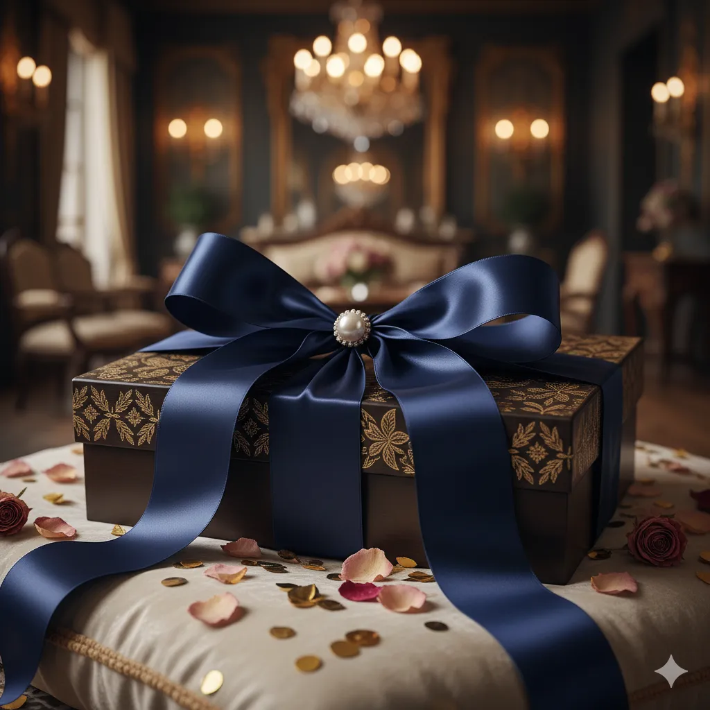 Luxury gift box with ribbon